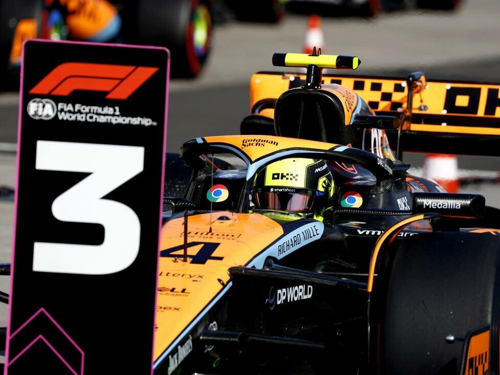 Lando Norris im McLaren MCL60 nach dem Formel-1-Qualifying in Ungarn 2023