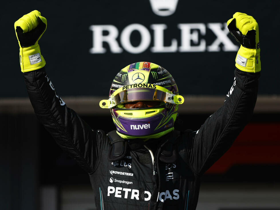 Lewis Hamilton (Mercedes) nach dem Formel-1-Qualifying in Ungarn 2023