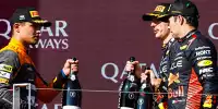 Lando Norris, Max Verstappen und Sergio Perez auf dem Formel-1-Podium in Ungarn