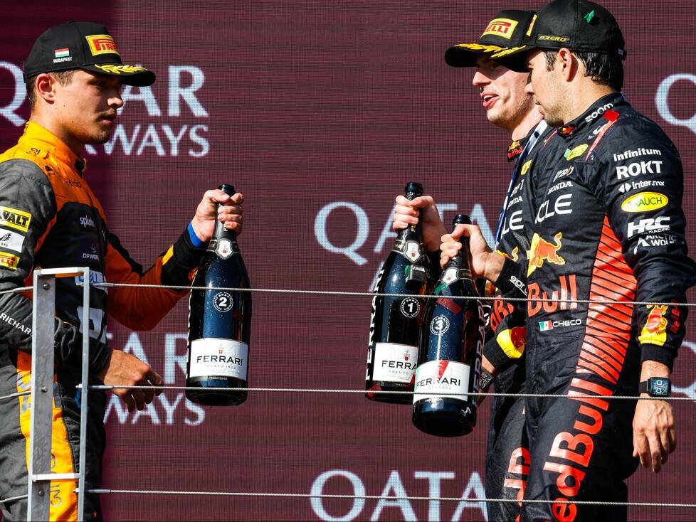 Lando Norris, Max Verstappen, Sergio Perez