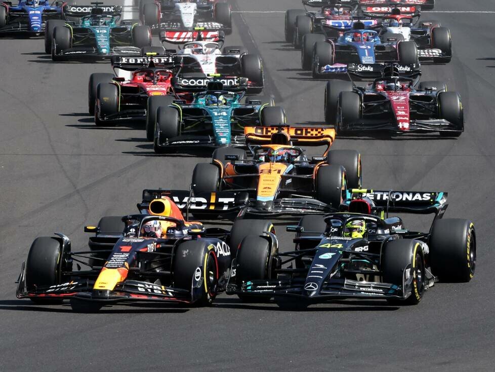 Lewis Hamilton, Max Verstappen, Lando Norris, Oscar Piastri, Charles Leclerc