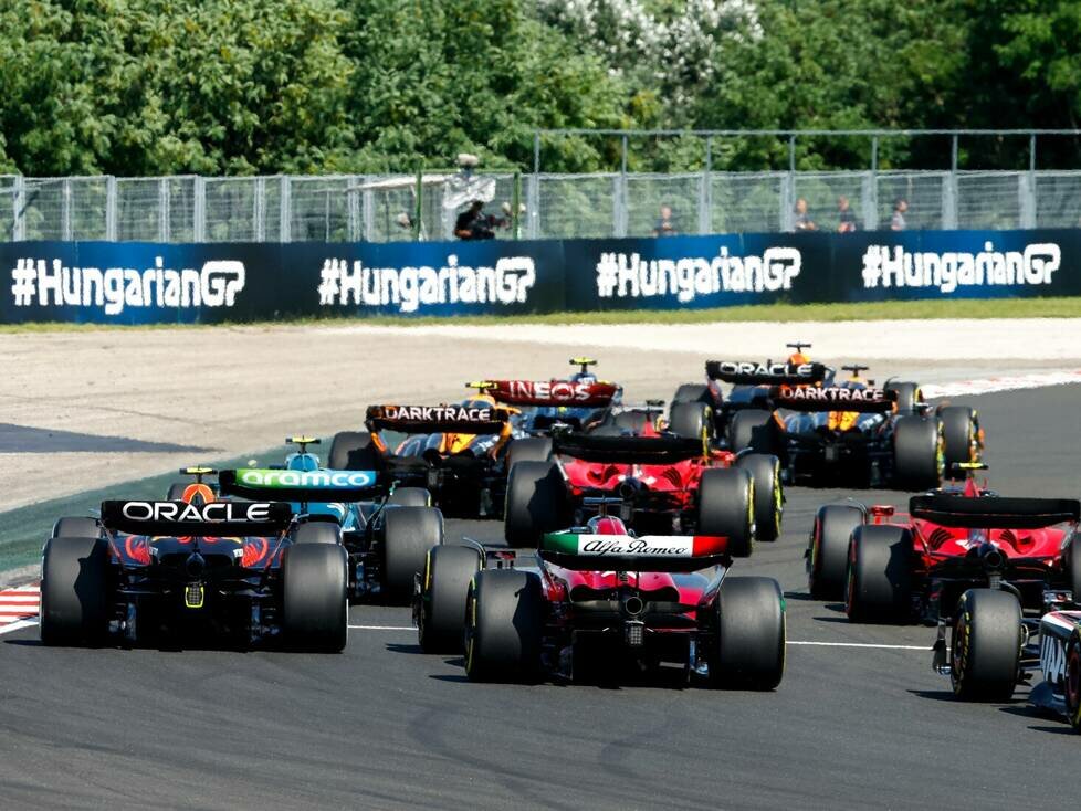 Die Startphase beim Ungarn-Grand-Prix der Formel 1 2023