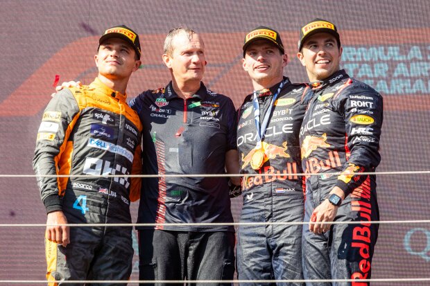 Max Verstappen Lando Norris Sergio Perez ~Max Verstappen (Red Bull), Lando Norris (McLaren) und Sergio Perez (Red Bull) ~ Max Verstappen Lando Norris Sergio Perez ~Max Verstappen (Red Bull), Lando Norris (McLaren) und Sergio Perez (Red Bull) ~