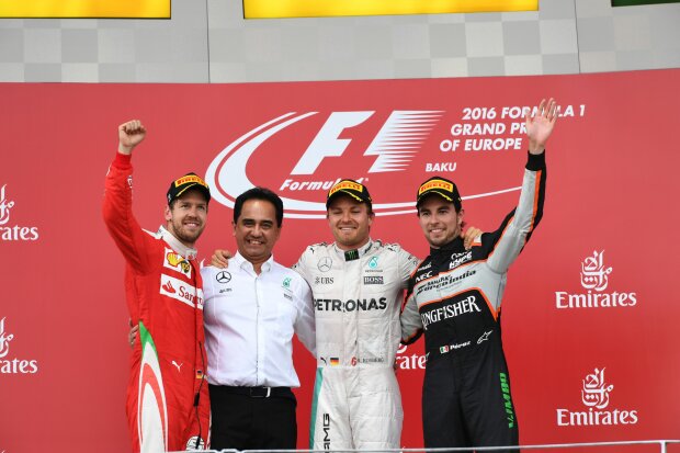 Sebastian Vettel Nico Rosberg Sergio Perez Force India Sahara Force India F1 Team F1Mercedes Mercedes F1 ~Sebastian Vettel, Nico Rosberg und Sergio Perez (Red Bull) ~ 