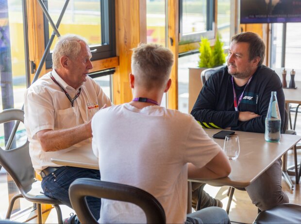 Helmut Marko, Kevin Hermann und Christian Nimmervoll