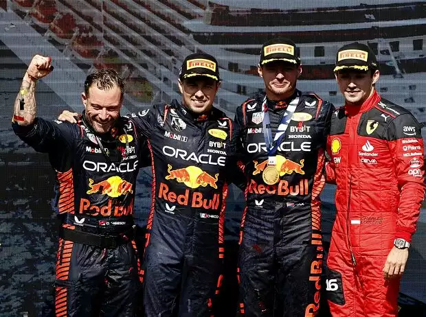 Sergio Perez, Max Verstappen, Charles Leclerc Titel-Bild zur News: Sergio Perez, Max Verstappen, Charles Leclerc