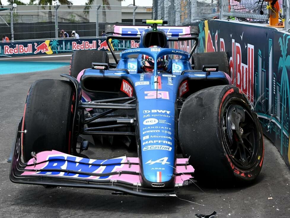 Esteban Ocons Unfall beim Formel-1-Rennen in Miami 2022