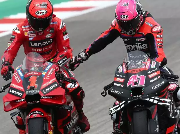 Francesco Bagnaia, Aleix Espargaro Titel-Bild zur News: Francesco Bagnaia, Aleix Espargaro