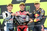 David Alonso (Aspar), Ayumu Sasaki (Intact GP) und Daniel Holgado (Tech3) 