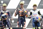 Daniel Holgado (Tech3), Deniz ?nc? (Ajo) und Ayumu Sasaki (Intact GP) 