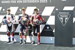 Pedro Acosta ( Ajo), Ai Ogura (Honda Team Asia) und Celestino Vietti (Fantic) 