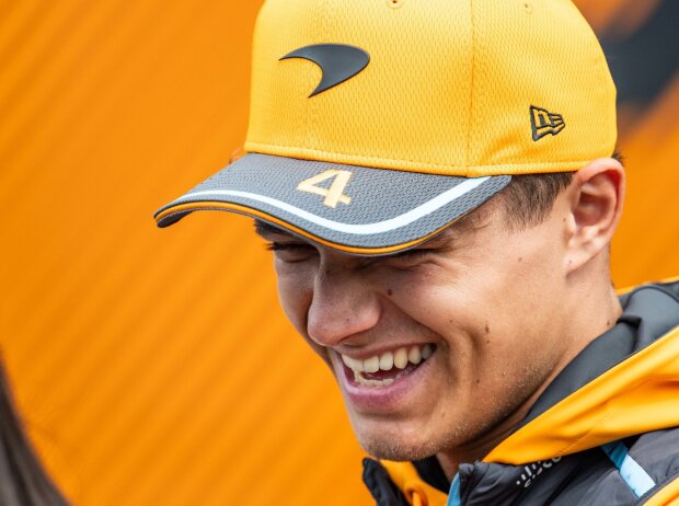 McLaren-Fahrer Lando Norris am Medientag beim Formel-1-Rennen in Zandvoort 2023