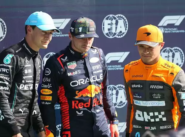 Titel-Bild zur News: George Russell, Max Verstappen, Lando Norris