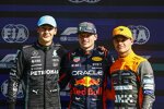 George Russell (Mercedes), Max Verstappen (Red Bull) und Lando Norris (McLaren) 