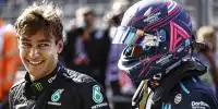 George Russell (Mercedes) und Alexander Albon (Williams) nach dem Qualifying zum Formel-1-Rennen in Zandvoort 2023
