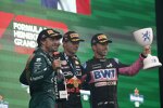 Fernando Alonso (Aston Martin), Max Verstappen (Red Bull) und Pierre Gasly (Alpine) 