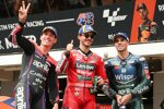 Miguel Oliveira (RNF), Aleix Espargaro (Aprilia) und Francesco Bagnaia (Ducati) 