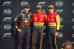 Max Verstappen (Red Bull), Carlos Sainz (Ferrari) und Charles Leclerc (Ferrari) 
