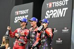 Francesco Bagnaia (Ducati), Aleix Espargaro (Aprilia) und Maverick Vinales (Aprilia) 