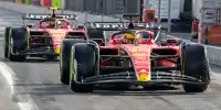 Charles Leclerc im Ferrari SF-23 vor Teamkollege Carlos Sainz im Formel-1-Qualifying in Monza