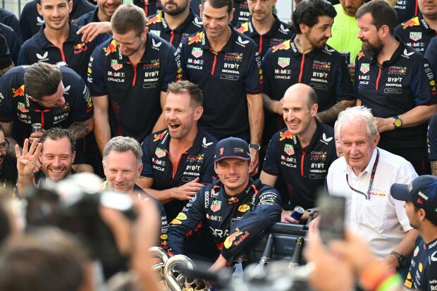 Christian Horner Max Verstappen Helmut Marko Red Bull Red Bull F1 ~Christian Horner, Max Verstappen (Red Bull) und Helmut Marko ~ 