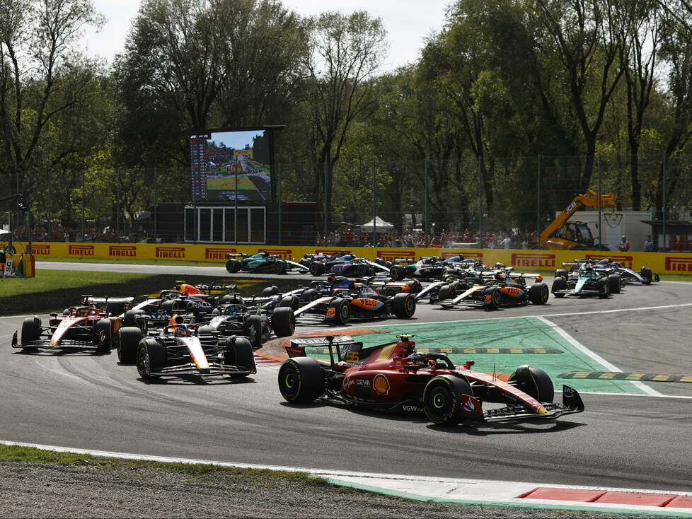 Carlos Sainz, Max Verstappen, Charles Leclerc, George Russell