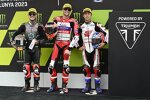 Aron Canet (Pons), Jake Dixon (Aspar) und Ai Ogura (Honda Team Asia) 