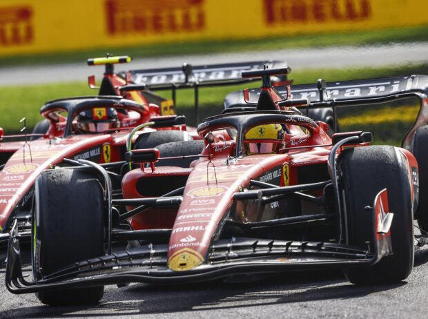 Titel-Bild zur News: Charles Leclerc vor Ferrari-Teamkollege Carlos Sainz in Monza 2023