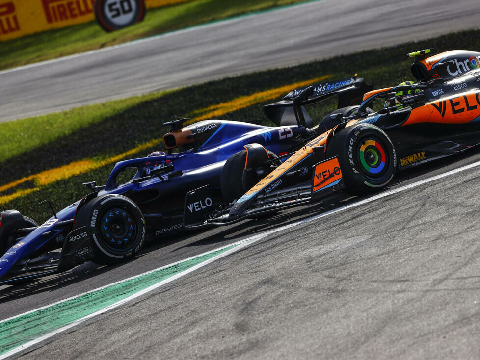 Alexander Albon (Williams FW45) und Lando Norris (McLaren MCL60) beim Formel-1-Rennen in Italien 2023
