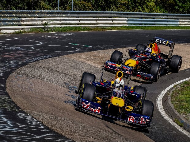 Titel-Bild zur News: Sebastian Vettel und David Coulthard auf der Nürburgring-Nordschleife