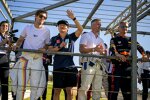 Sebastian Vettel, Yuki Tsunoda (AlphaTauri), Ralf Schumacher und David Coulthard 