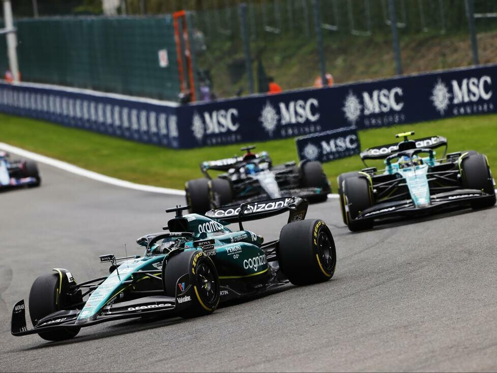 Lance Stroll, Fernando Alonso, George Russell