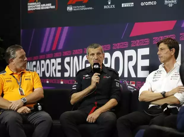 Zak Brown (McLaren), Günther Steiner (Haas), Toto Wolff (Mercedes) Titel-Bild zur News: Zak Brown (McLaren), Günther Steiner (Haas), Toto Wolff (Mercedes)