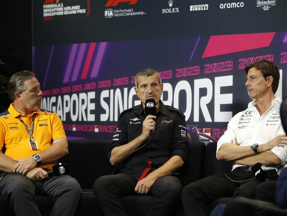 Zak Brown (McLaren), Günther Steiner (Haas), Toto Wolff (Mercedes)