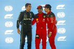 George Russell (Mercedes), Carlos Sainz (Ferrari) und Charles Leclerc (Ferrari) 