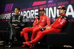 George Russell (Mercedes), Carlos Sainz (Ferrari) und Charles Leclerc (Ferrari) 