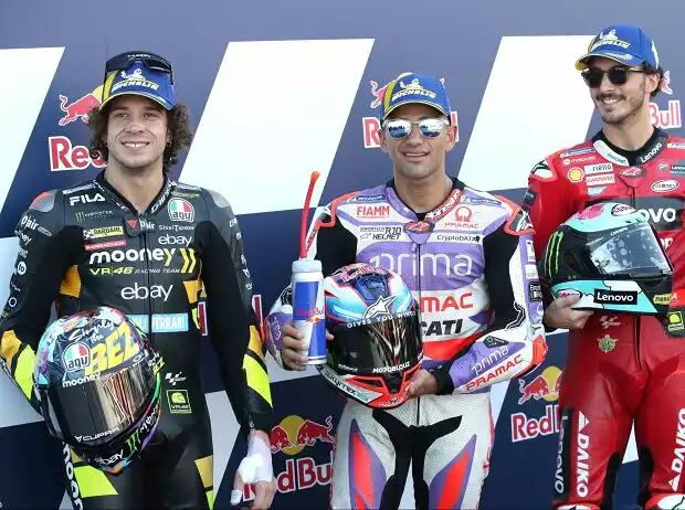 Marco Bezzecchi, Jorge Martin, Francesco Bagnaia Titel-Bild zur News: Marco Bezzecchi, Jorge Martin, Francesco Bagnaia