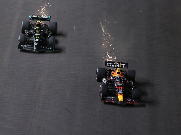Titel-Bild zur News: Sergio Perez, Lewis Hamilton