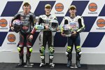 Matteo Bertelle, Jaume Masia (Leopard) und Ayumu Sasaki (Intact GP) 