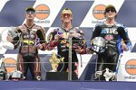Tony Arbolino (Marc VDS), Pedro Acosta ( Ajo) und Joe Roberts (Italtrans) 