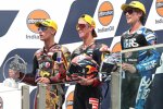 Pedro Acosta ( Ajo), Tony Arbolino (Marc VDS) und Joe Roberts (Italtrans) 