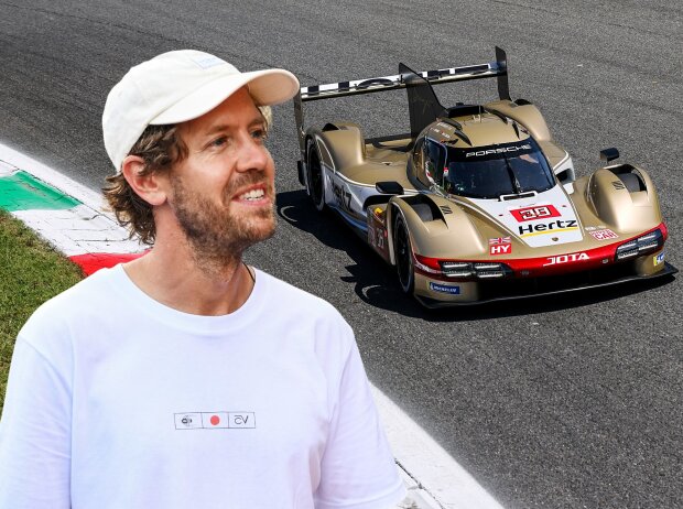 Sebastian Vettel vor dem Jota-Porsche 963 Sebastian Vettel vor dem Jota-Porsche 963