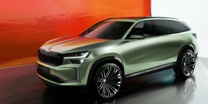 Skoda Kodiaq (2024) zeigt neues Außendesign auf ersten Skizzen
