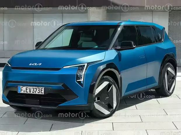 Kia EV3 im Rendering von Motor1.com Titel-Bild zur News: Kia EV3 im Rendering von Motor1.com