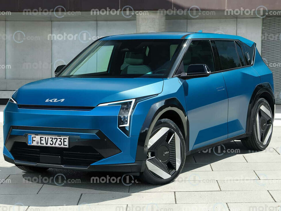 Kia EV3 im Rendering von Motor1.com