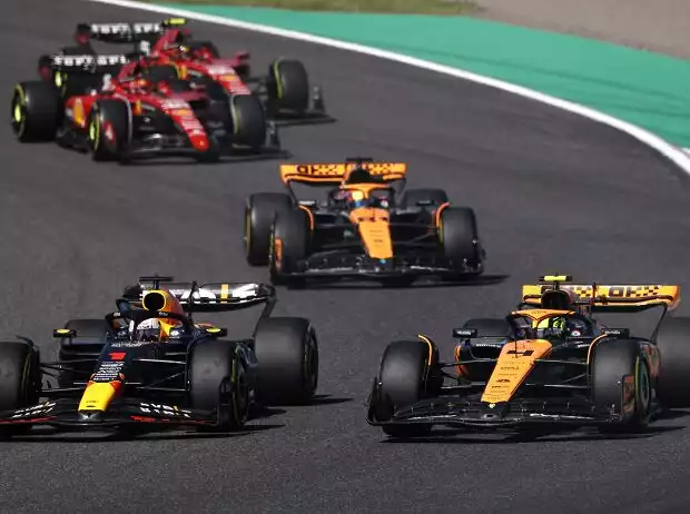 Max Verstappen, Lando Norris, Oscar Piastri, Charles Leclerc Titel-Bild zur News: Max Verstappen, Lando Norris, Oscar Piastri, Charles Leclerc