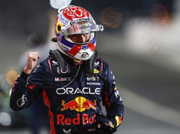 Titel-Bild zur News: Max Verstappen (Red Bull) jubelt über die Pole beim Formel-1-Rennen in Katar 2023