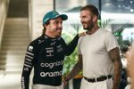 Fernando Alonso (Aston Martin) mit David Beckham