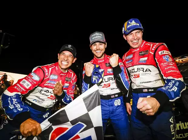 Helio Castroneves, Tom Blomqvist und Colin Braun holten etwas überraschend den PLM-Sieg Titel-Bild zur News: Helio Castroneves, Tom Blomqvist und Colin Braun holten etwas überraschend den PLM-Sieg