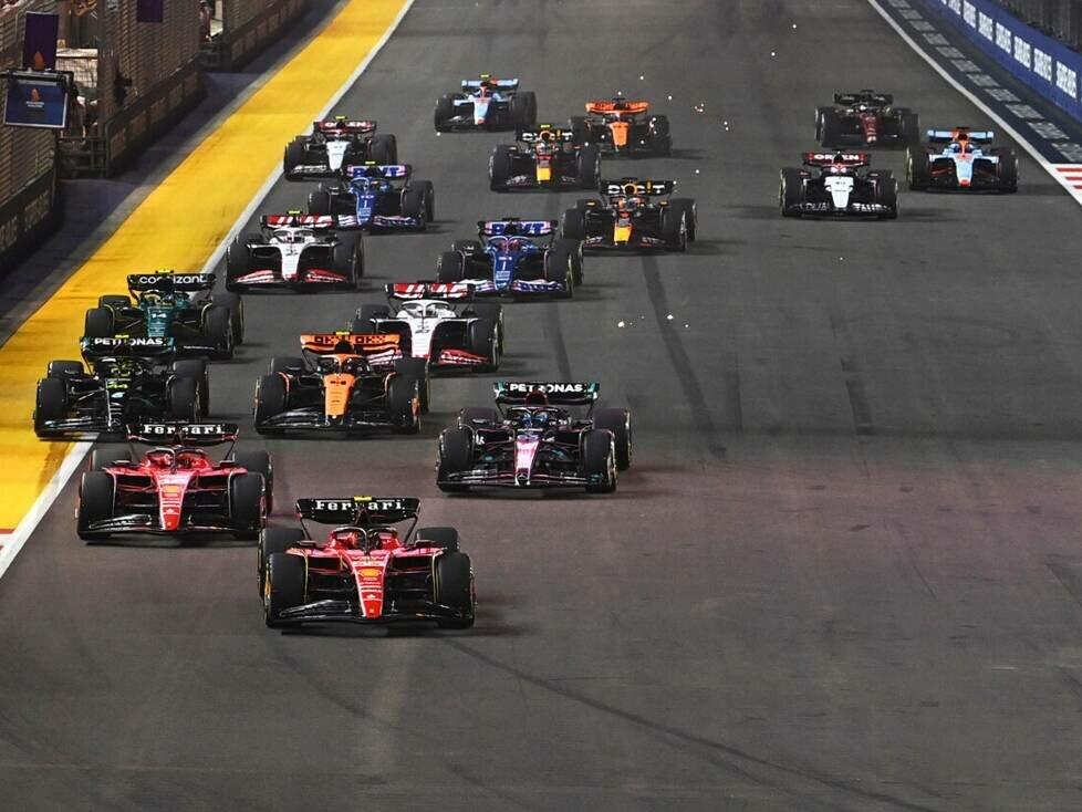 Carlos Sainz, Charles Leclerc, George Russell, Lando Norris, Lewis Hamilton